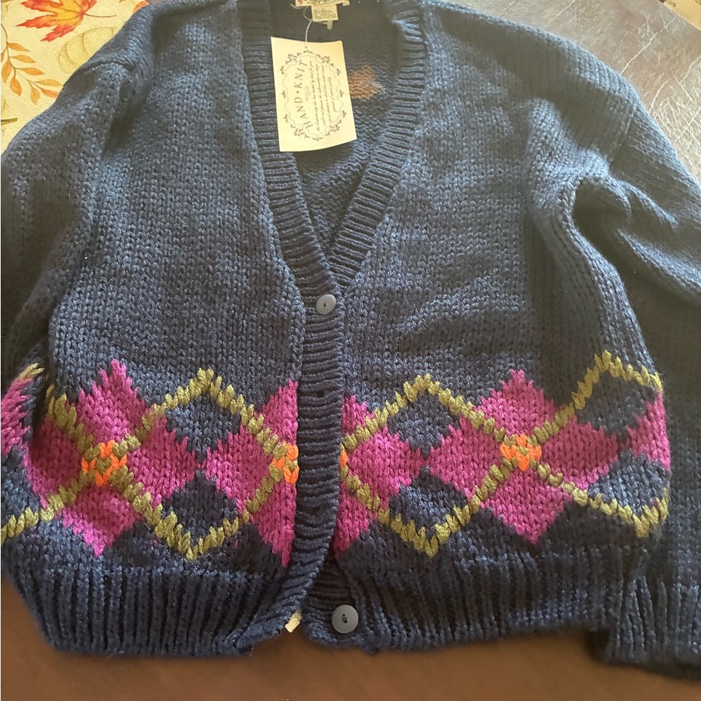 Women's Argyle Cardigan Sweater